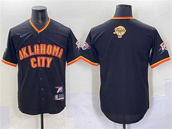 Mens Oklahoma City Thunder Blank Black 2025 Finals Vapor Stitched Baseball Jersey->oklahoma city thunder->NBA Jersey