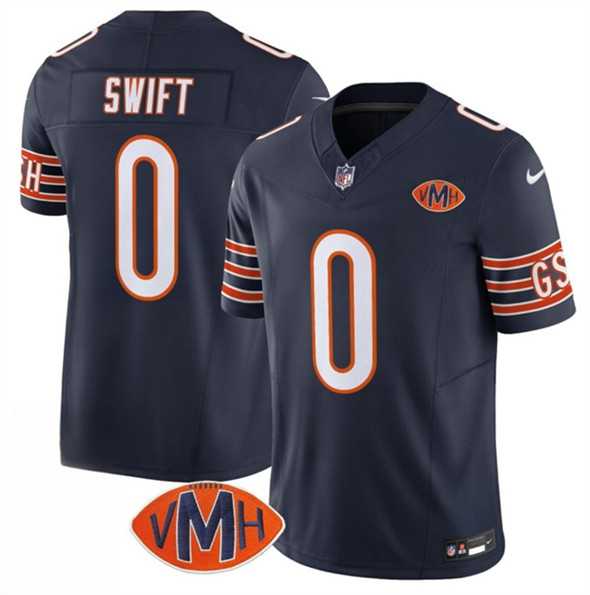 Men & Women & Youth Chicago Bears #0 DAndre Swift Navy 2025 F.U.S.E. With VMH Patch Vapor Untouchable Limited Stitched Jersey