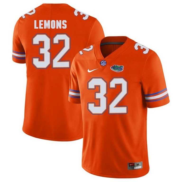 Mens Florida Gators #32 Adarius Lemons Orange Player Performance Jersey Dzhi