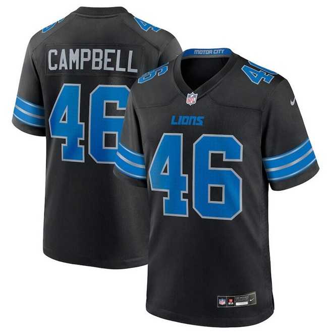 Men & Women & Youth Detroit Lions #46 Jack Campbell Black 2nd Alternate Vapor Limited Stitched Game Jersey