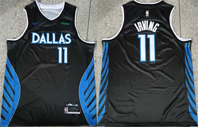 Mens Dallas Mavericks #11 Kyrie Irving Black 2025-26 City Edition Stitched Jersey