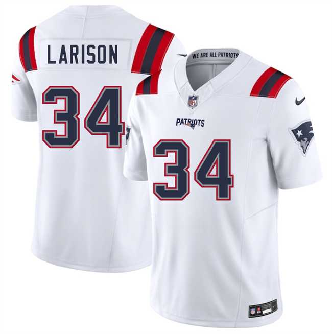 Men & Women & Youth New England Patriots #34 Lan Larison White 2025 F.U.S.E. Vapor Limited Stitched Jersey