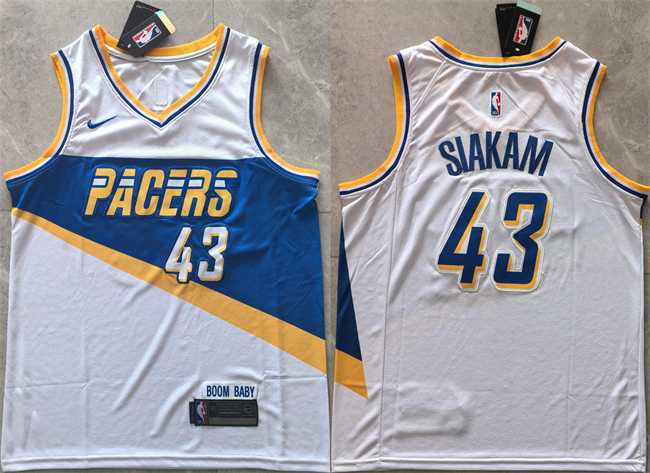 Mens Indiana Pacers #43 Pascal Siakam White 2025-26 City Edition Stitched Jersey
