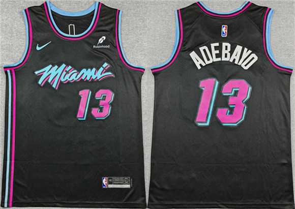 Mens Miami Heat #13 Bam Adebayo Black 2025-26 City Edition Stitched Jersey