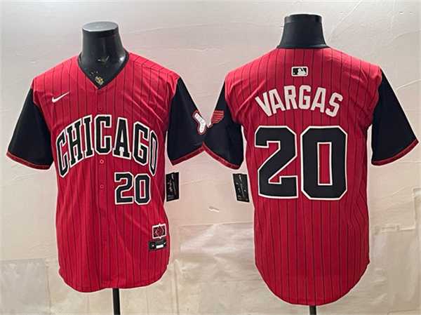 Mens Chicago White Sox #20 Miguel Vargas Red Black 2025 City Connect Limited Stitched Jersey