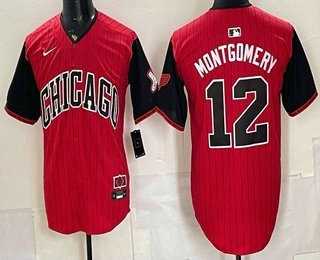 Mens Chicago White Sox #12 Colson Montgomery Red 2025 City Connect Limited Stitched Jersey