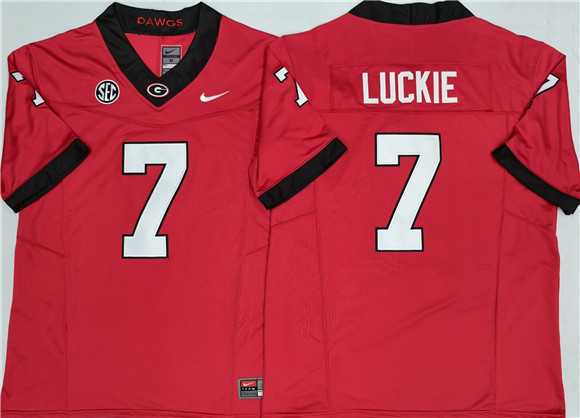 Mens Georgia Bulldogs #7 Lawson Luckie Red 2025 F.U.S.E. Stitched Jersey