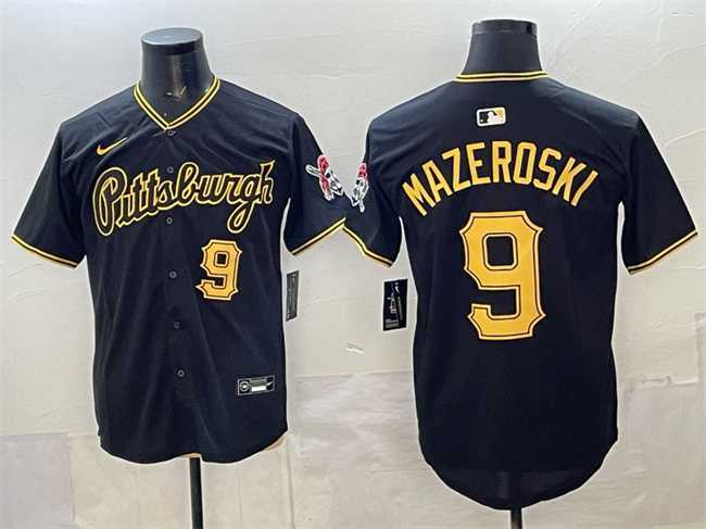 Mens Pittsburgh Pirates #9 Bill Mazeroski Black Limited Stitched Jersey