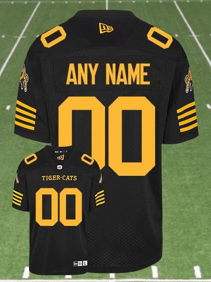 CFL Hamilton Tiger-Cats Custom Black Crested Home Replica Jersey
