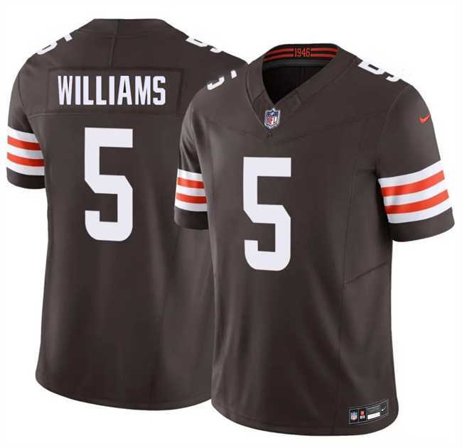 Mens Cleveland Browns #5 Quincy Williams Brown 2026 F.U.S.E. Vapor Limited Stitched Jersey Dzhi->cleveland browns->NFL Jersey