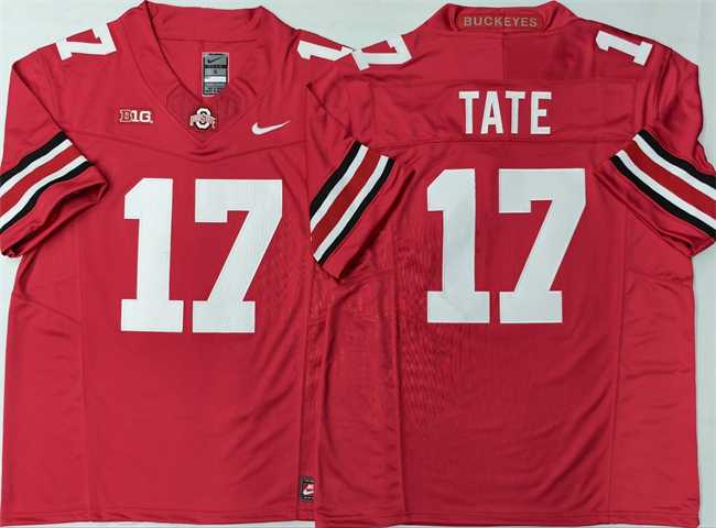 Mens Ohio State Buckeyes #17 Carnell Tate Red 2025 F.U.S.E. Limited Stitched Jersey