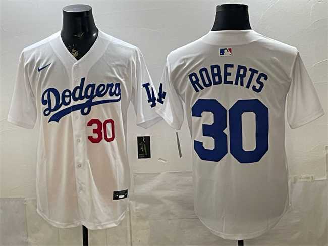 Mens Los Angeles Dodgers #30 Dave Roberts White 2026 Home Limited Stitched Jersey