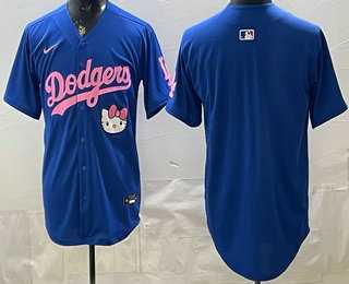 Mens Los Angeles Dodgers Blank Blue Hello Kitty 2025 World Series Champions Limited Jersey