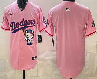 Mens Los Angeles Dodgers Blank Pink Hello Kitty 2025 World Series Champions Limited Jersey