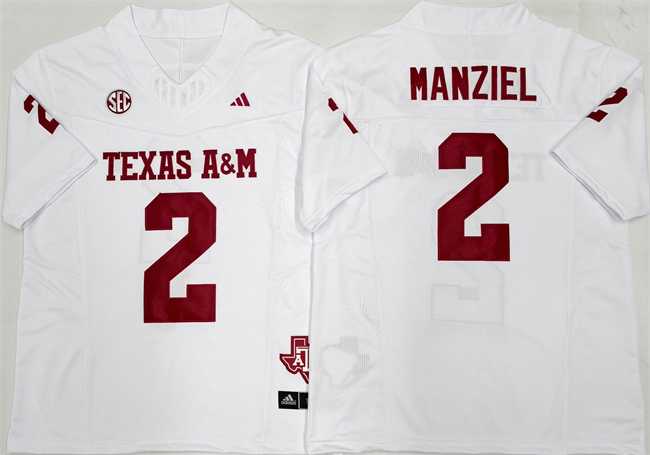 Mens Texas A&M Aggies Lions #2 Johnny Manziel White F.U.S.E. Stitched Jersey