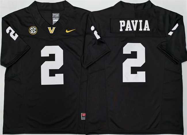 Mens Vanderbilt Commodores #2 Diego Pavia Black 2025 F.U.S.E. Vapor Limited Stitched Jersey