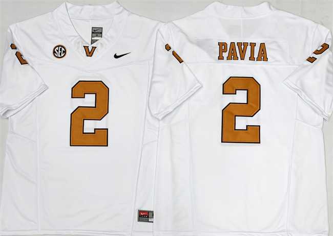 Mens Vanderbilt Commodores #2 Diego Pavia White 2025 F.U.S.E. Vapor Limited Stitched Jersey