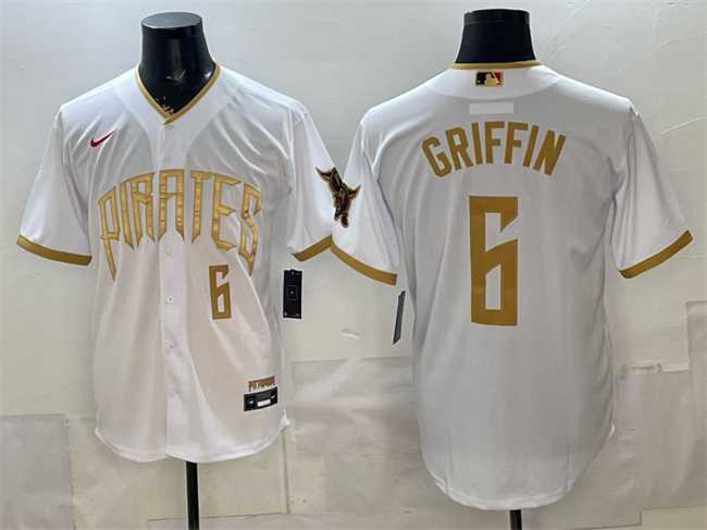 Mens Pittsburgh Pirates #6 Konnor Griffin White 2026 City Connect Stadium Stitched Jersey