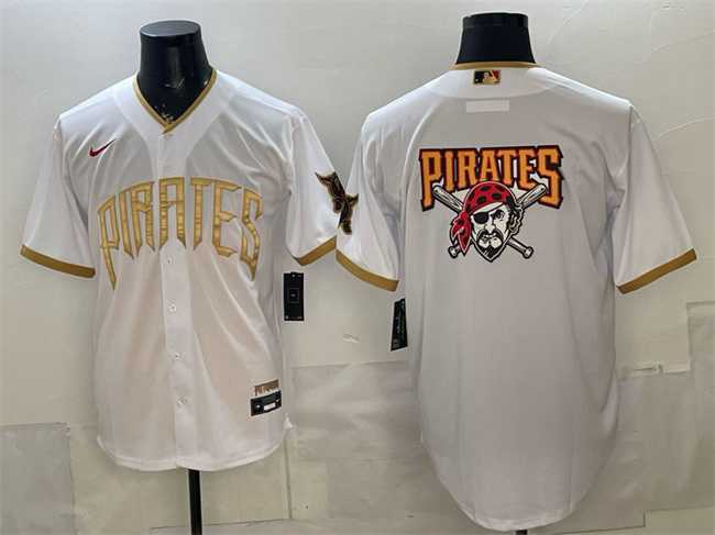 Mens Pittsburgh Pirates Team Big Logo White 2026 City Connect Stadium Stitched Jersey