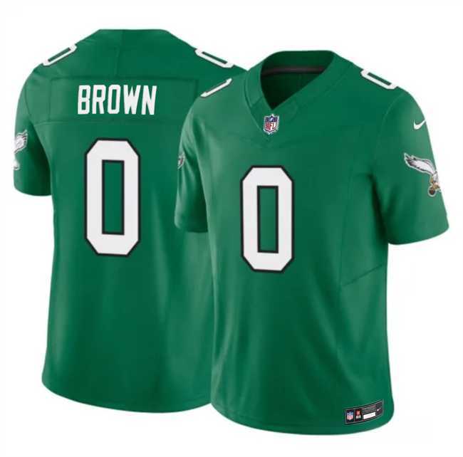 Mens Philadelphia Eagles #0 Hollywood Brown Kelly Green 2026 F.U.S.E. Throwback Vapor Untouchable Limited Stitched Jersey Dzhi->philadelphia eagles->NFL Jersey