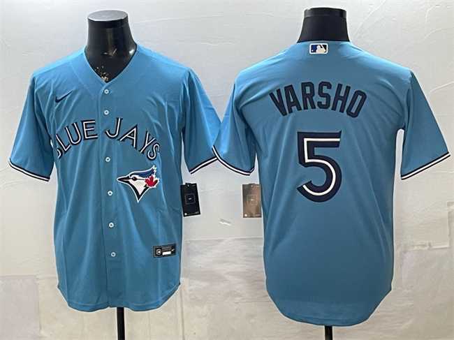 Mens Toronto Blue Jays #5 Daulton Varsho Light Blue 2025 Cool Base Stitched Jersey->toronto blue jays->MLB Jersey