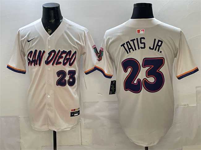 Mens San Diego Padres #23 Fernando Tatis Jr. Cream 2026 City Connect Stadium Stitched Jersey