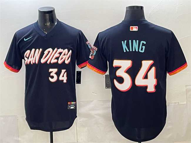 Mens San Diego Padres #34 Michael King Obsidian 2026 City Connect Stadium Stitched Jersey