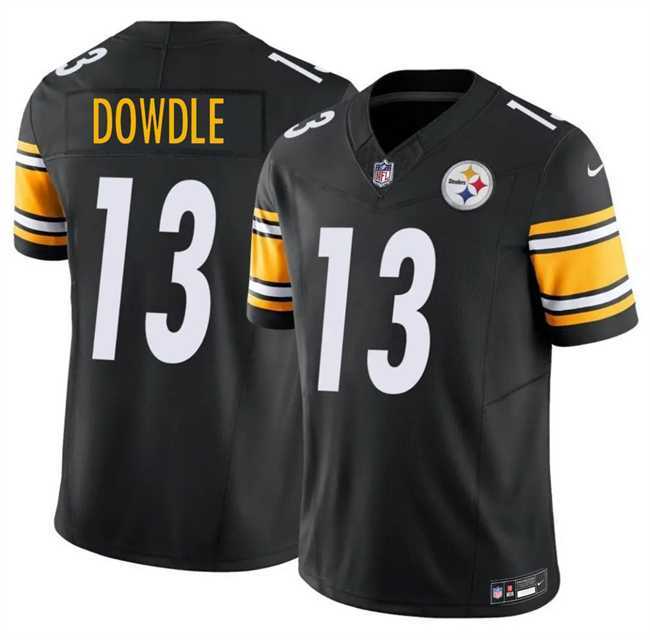 Mens Pittsburgh Steelers #13 Rico Dowdle Black 2025 F.U.S.E. Vapor Limited Stitched Jersey Dzhi