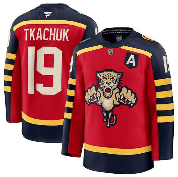 Mens Florida Panthers #19 Matthew Tkachuk Red 2026 Winter Classic Stitched Hockey Jersey Dzhi
