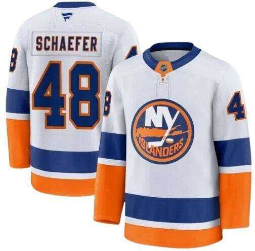 Mens New York Islanders #48 Matthew Schaefer Blue White 2025 Stitched Hockey Jersey Dzhi