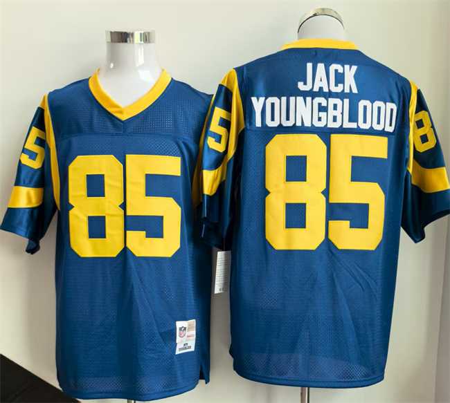 Mens Los Angeles Rams #85 Jack Youngblood Royal Throwback Football Stitched Jersey