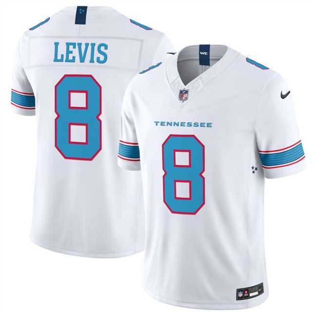 Mens Tennessee Titans #8 Will Levis White 2026 F.U.S.E. Vapor Limited Stitched Jersey Dzhi