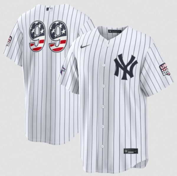 Mens New York Yankees #99 Aaron Judge White 2026 All-Star Edition Stars & Stripes & USA 250 Fourth of July Home Stadium Stitched Jersey Dzhi