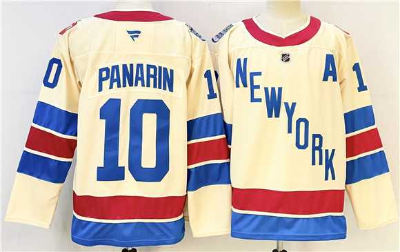 Mens New York Rangers #10 Artemi Panarin Beige 2025-26 Winter Classic With A Patch Stitched Hockey Jersey