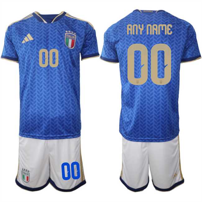 Mens Italy Custom 2025-26 Blue Home Soccer Jersey Suit