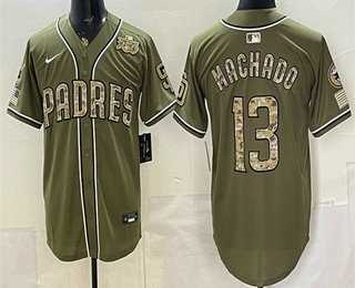 Mens San Diego Padres #13 Manny Machado Olive 2026 Armed Forces Day Jersey Dzhi