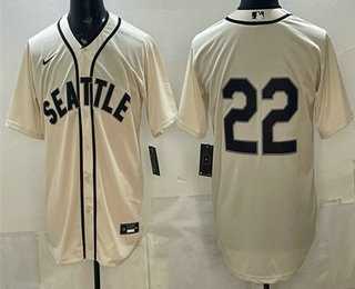 Mens Seattle Mariners #22 Bryan Woo Cream Alternate Stitched Jersey