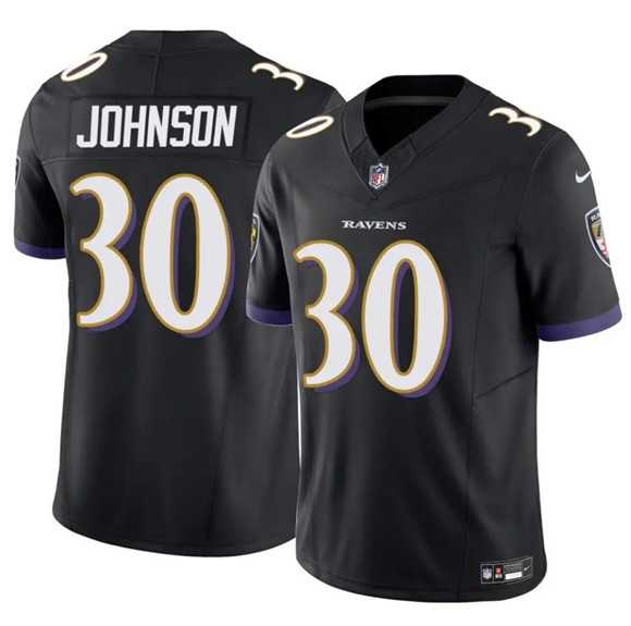 Men & Women & Youth Baltimore Ravens #30 DErnest Johnson Black 2025 F.U.S.E Vapor Limited Jersey