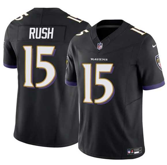 Men & Women & Youth Baltimore Ravens #15 Cooper Rush Black 2025 F.U.S.E Vapor Limited Jersey