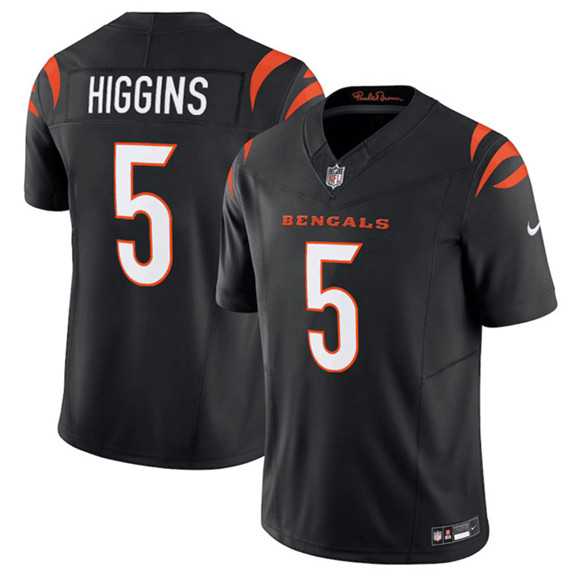 Men & Women & Youth Cincinnati Bengals #5 Tee Higgins Black F.U.S.E. Vapor Untouchable Limited Stitched Jersey