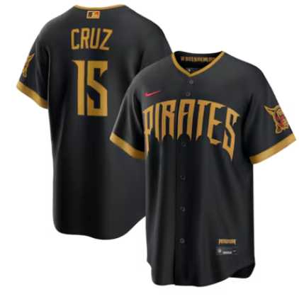 Mens Pittsburgh Pirates #15 Oneil Cruz Black 2026 City Connect Stadium Jersey