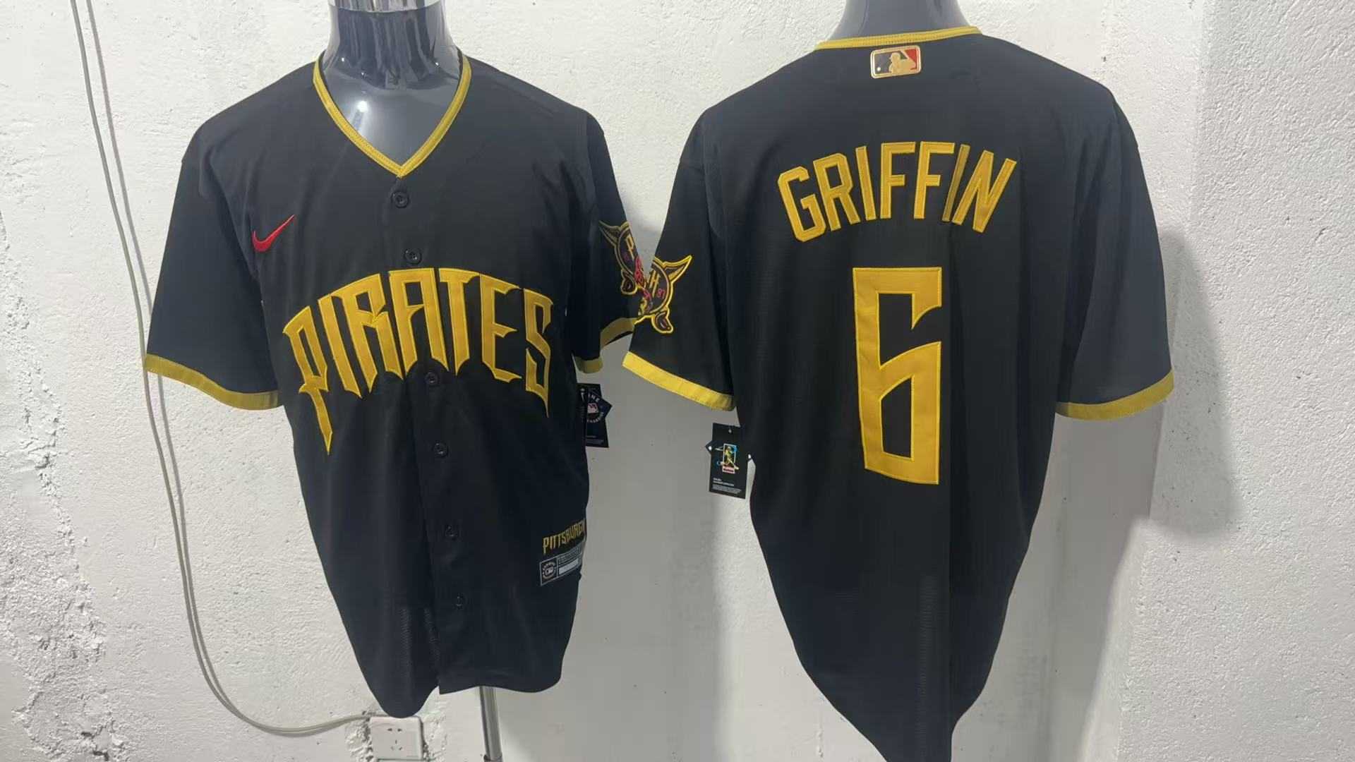 Mens Pittsburgh Pirates #6 Konnor Griffin Black 2026 City Connect Stadium Jersey