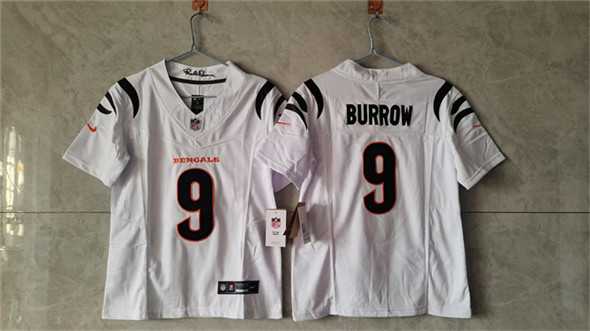 Womens Cincinnati Bengals #9 Joe Burrow White F.U.S.E. Vapor Stitched Jersey