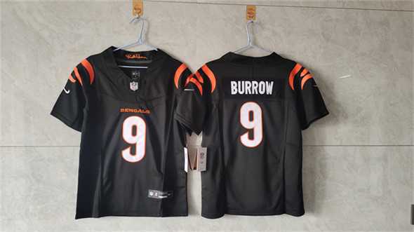 Womens Cincinnati Bengals #9 Joe Burrow Black F.U.S.E. Vapor Stitched Jersey