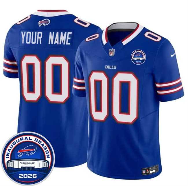 Mens Buffalo Bills Active Player Custom Blue F.U.S.E. 2026 Inaugural Season at Highmark Stadium Stitched Jersey