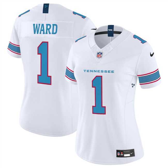 Womens Tennessee Titans #1 Cameron Ward White 2026 F.U.S.E. Vapor Limited Stitched Jersey Dzhi->tennessee titans->NFL Jersey