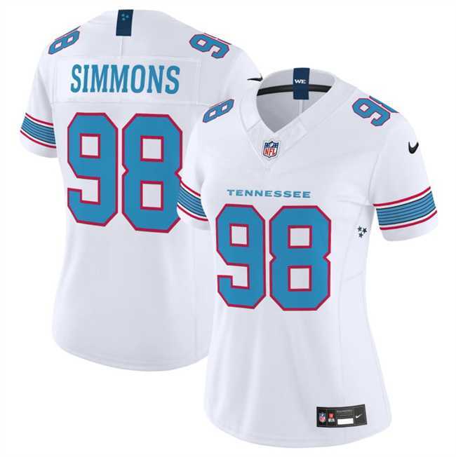 Womens Tennessee Titans #98 Cameron Ward White 2026 F.U.S.E. Vapor Limited Stitched Jersey Dzhi->tennessee titans->NFL Jersey