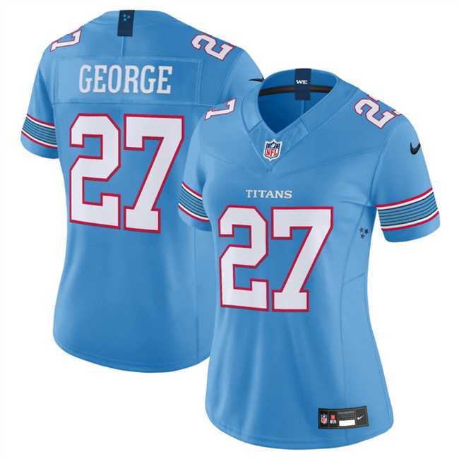 Womens Tennessee Titans #27 Eddie George Light Blue 2026 F.U.S.E. Vapor Limited Stitched Jersey Dzhi->tennessee titans->NFL Jersey