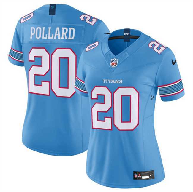 Womens Tennessee Titans #20 Tony Pollard Light Blue 2026 F.U.S.E. Vapor Limited Stitched Jersey Dzhi->tennessee titans->NFL Jersey