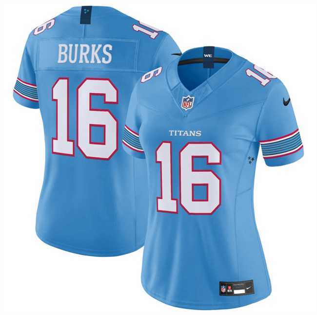 Womens Tennessee Titans #16 Treylon Burks Light Blue 2026 F.U.S.E. Vapor Limited Stitched Jersey Dzhi->tennessee titans->NFL Jersey